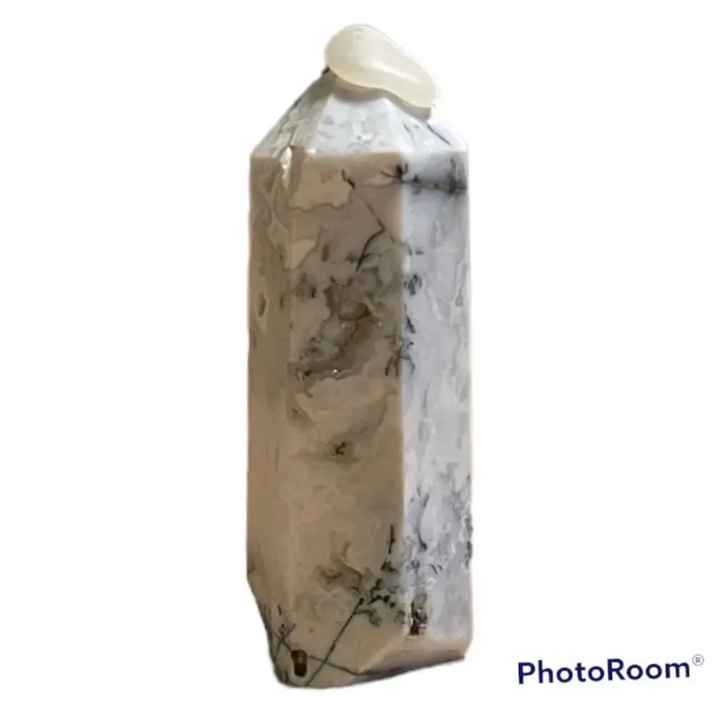 Druzy Dendritic White Agate Tower #2